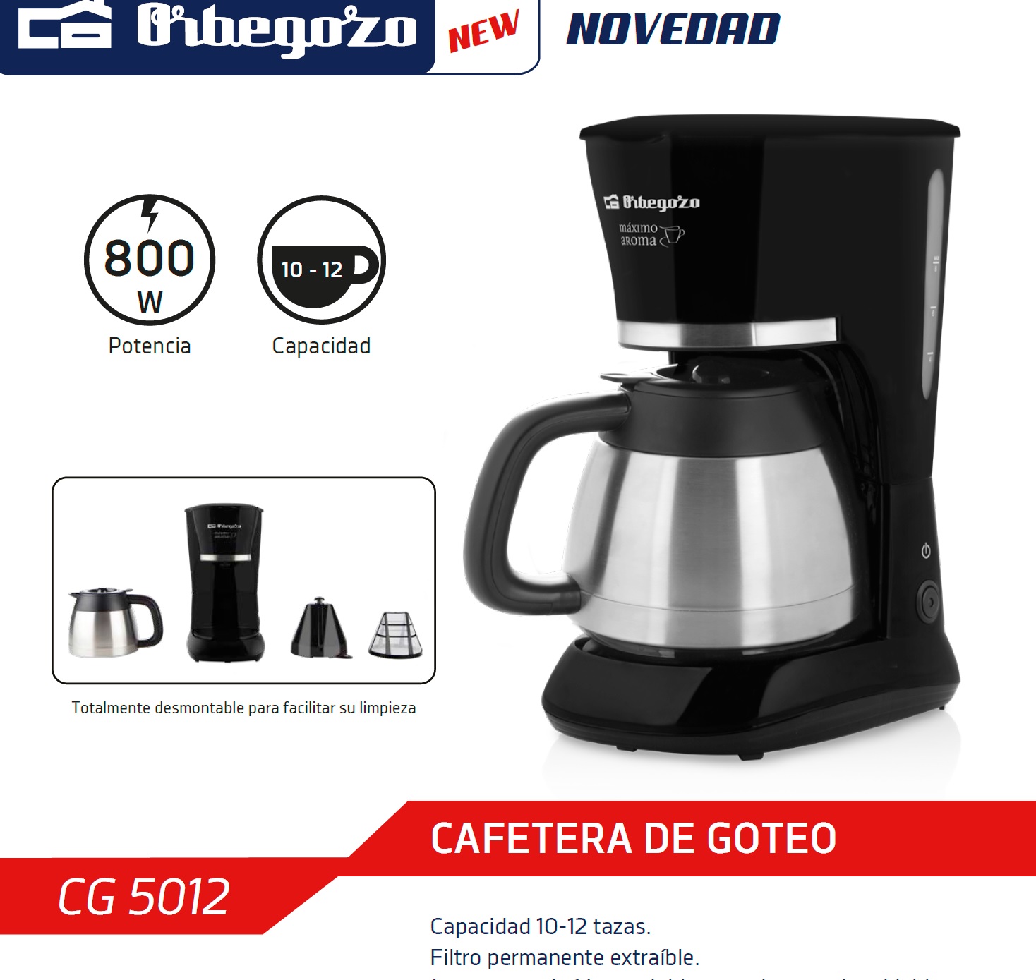 Cafetera Goteo - Orbegozo CG5012 Termo